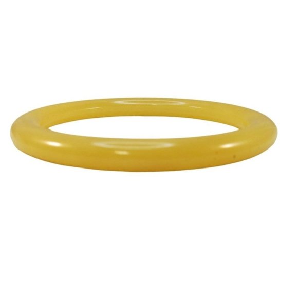 Vintage Yellow Marbled Bakelite Bangle Bracelet - Picture 8 of 10